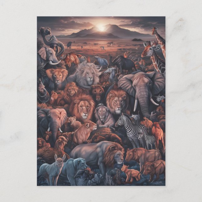 Cartão Postal Harmonia do Reino Animal (Frente)