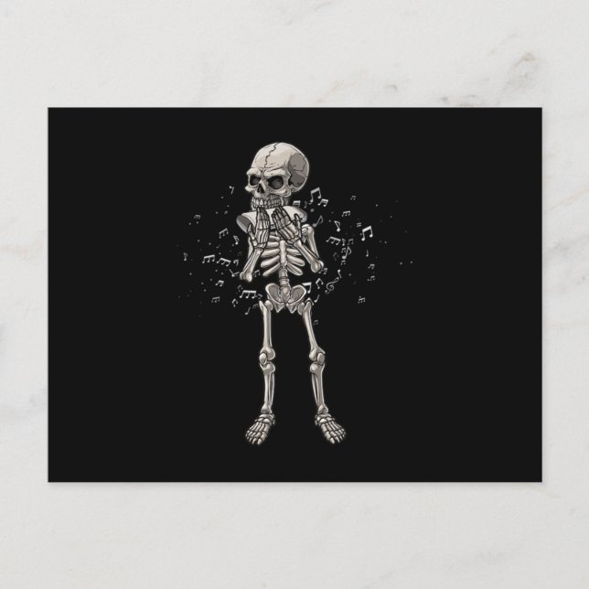 Cartão Postal Harmonica Blues Skull Instrument Acoustic Gift (Frente)