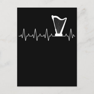 Cartão Postal Harp Heartbeat Músico Harp Player