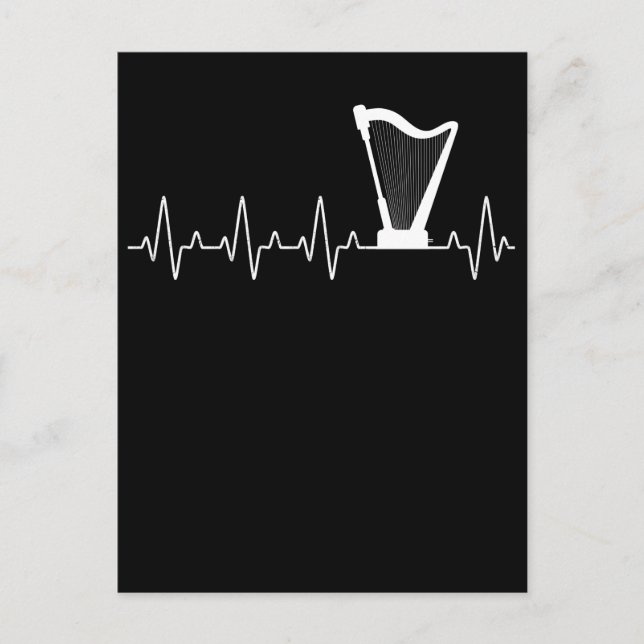 Cartão Postal Harp Heartbeat Músico Harp Player (Frente)