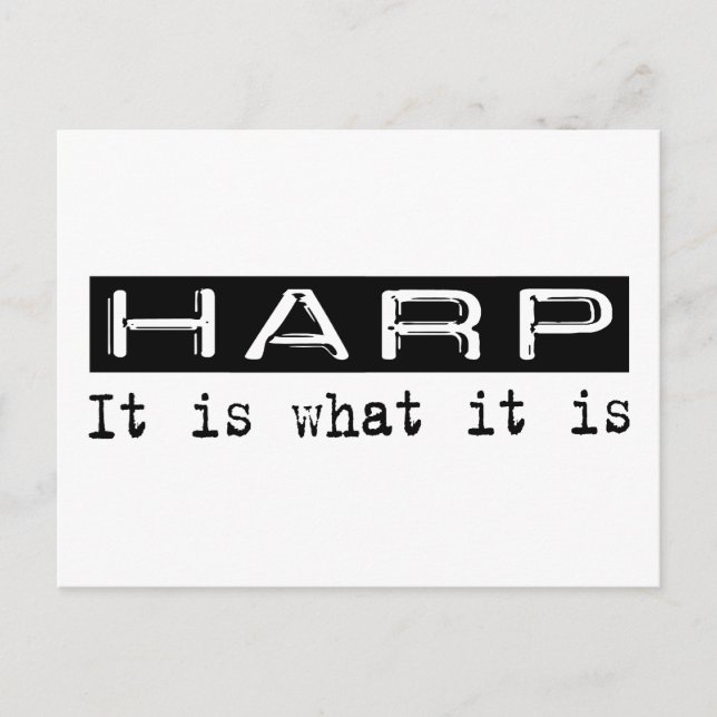 Cartão Postal Harp It Is (Frente)