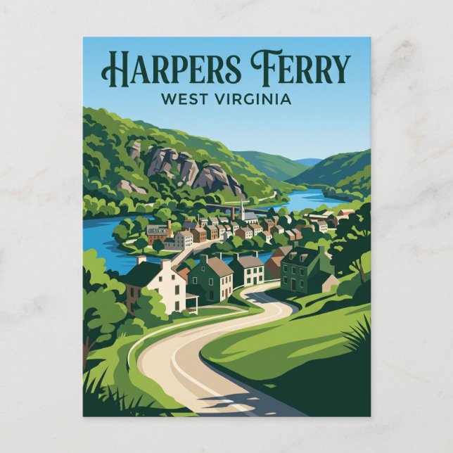 Cartão Postal Harpers Ferry EUA (Frente)