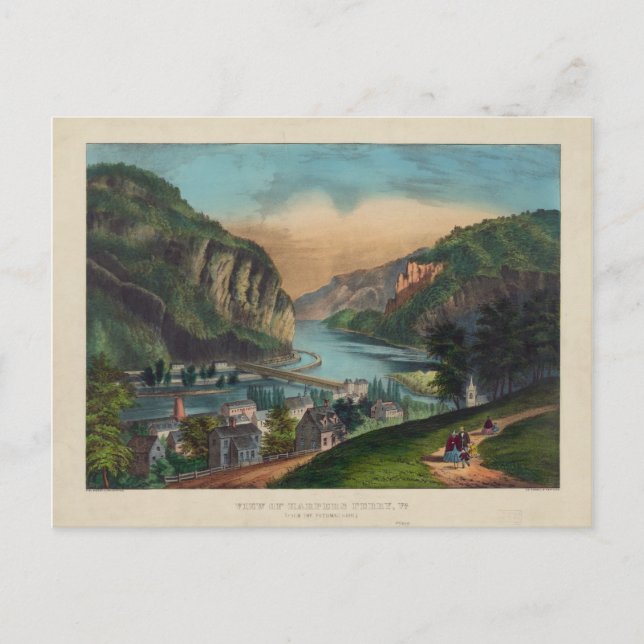 Cartão Postal Harpers Ferry Jefferson County West Virginia 1859 (Frente)