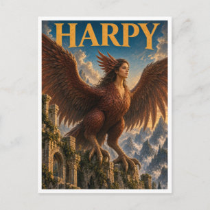 Cartão Postal Hárpia, Monstro da Fantasia Gótica