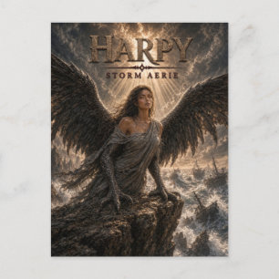 Cartão Postal Harpy Tempestade Aéria Cinema Sombrio