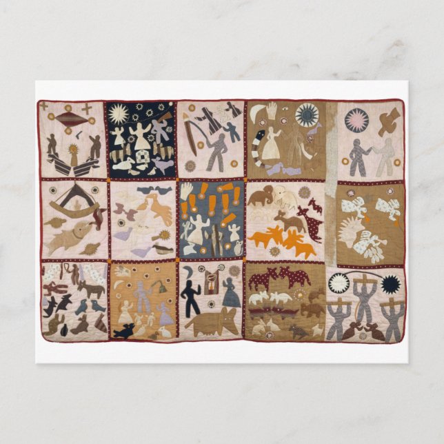 Cartão Postal Harriet Powers - Pictoral Quilt 1898 (Frente)