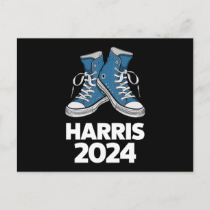 Cartão Postal HARRIS 2024 Voto Presidente Kamala Eleição Tênis