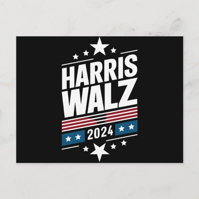 Cartão Postal Harris Waltz 2024 Kamala Harris Tim Waltz 2024 (Frente)