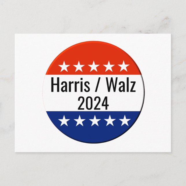 Cartão Postal Harris Walz 2024 Eleição (Frente)