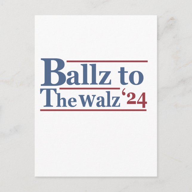 Cartão Postal Harris Walz 2024 Eleição Kamala Tim Waltz América (Frente)