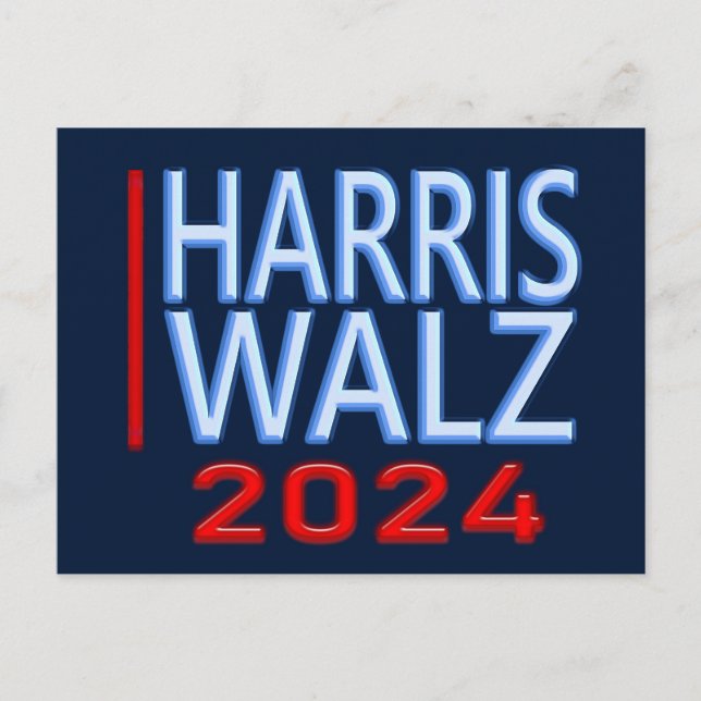 Cartão Postal Harris Walz 2024 Eleição Presidencial (Frente)