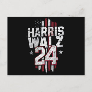 Cartão Postal Harris Walz 2024 Kamala Harris 2024 Tim Walz 2024 