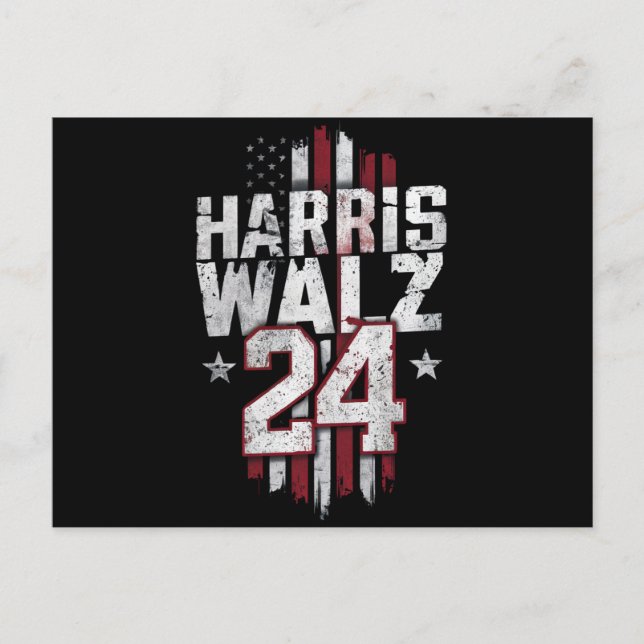 Cartão Postal Harris Walz 2024 Kamala Harris 2024 Tim Walz 2024 (Frente)