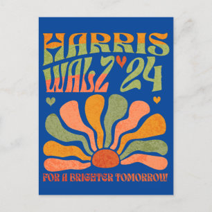 Cartão Postal Harris Walz 2024, para um amanhã mais brilhante