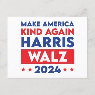 Cartão Postal Harris Walz 2024 Torna A América Mais Forte Novame