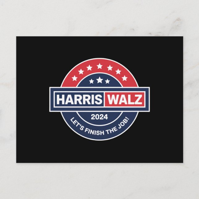 Cartão Postal Harris Walz 24 Kamala Harris Senhora Presidente 20 (Frente)