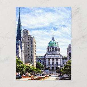 Cartão Postal Harrisburg PA - Capitol Seen da State Street