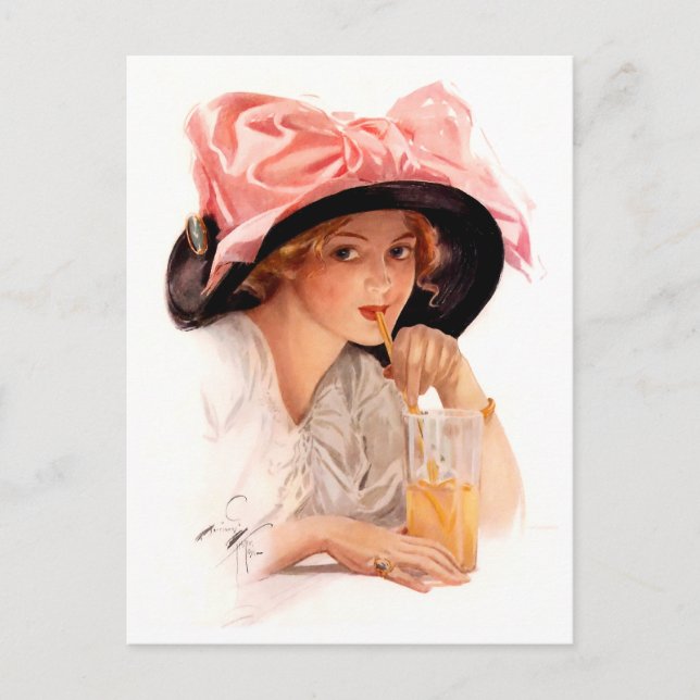 Cartão Postal Harrison Fisher: Refrescamento (Frente)