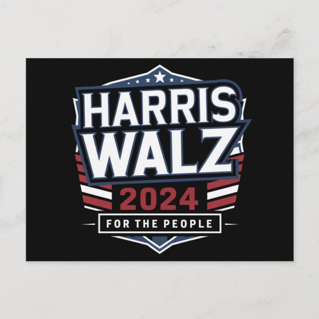 Cartão Postal HarrisWaltz 2024 Shirt KamalaHarris TimWaltz 2024 (Frente)