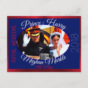 Cartão Postal Harry e Meghan foto Passeio de Carruagem Casamento