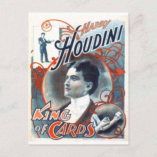 Cartão Postal Harry Houdini (Frente)