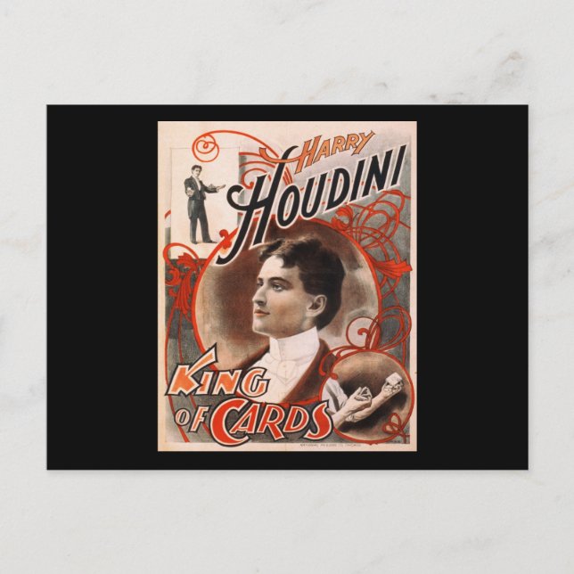 Cartão Postal Harry Houdini King Of Cards (Frente)