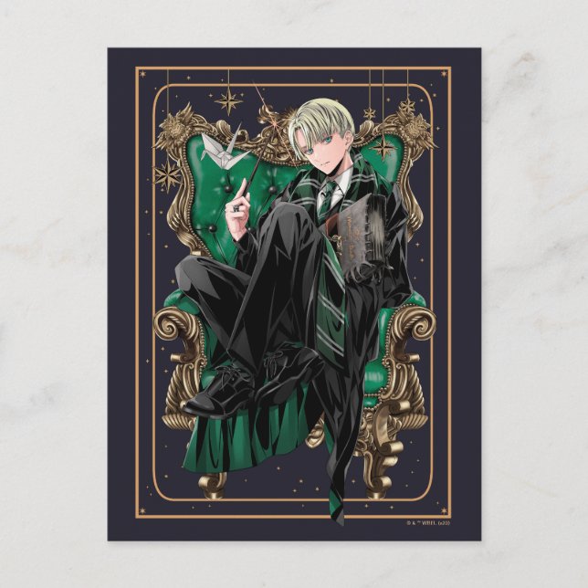 Cartão Postal HARRY POTTER™ | Anime Draco Malfoy Seated (Frente)