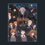 Cartão Postal HARRY POTTER™ Anime Ensemble Scene<br><div class="desc">Celebrate the magic, mystery, and unforgettable characters of the wizarding world with this stunning Harry Potter™ ensemble design. Featuring beloved heroes and iconic figures from Hogwarts™, this richly detailed artwork brings together students, professors, and rivals in one dramatic, star-filled scene. At the heart of the design stand Harry Potter™, Hermione...</div>