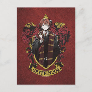 Cartão Postal HARRY POTTER™   Anime Ron Weasley House Crest