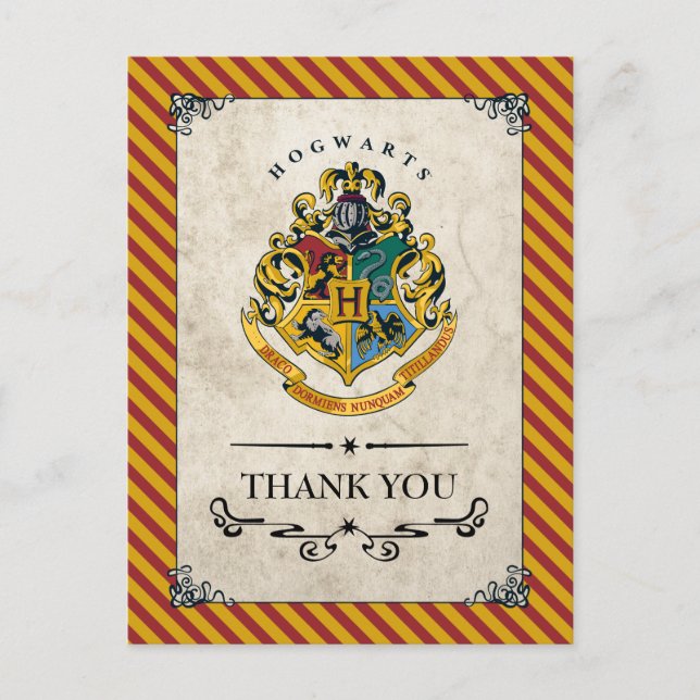 Cartão Postal Harry Potter | Aniversário de Hogwarts Agradecimen (Frente)