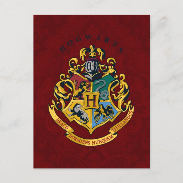 Cartão Postal Harry Potter | Brasão de Hogwarts - Completo (Frente)