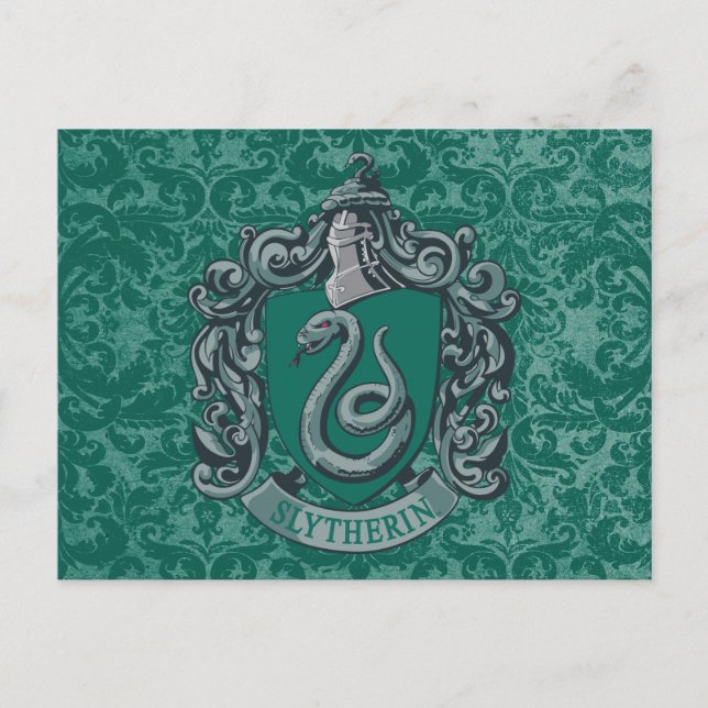 Cartão Postal Harry Potter | Brasão de Slytherin Verde (Frente)