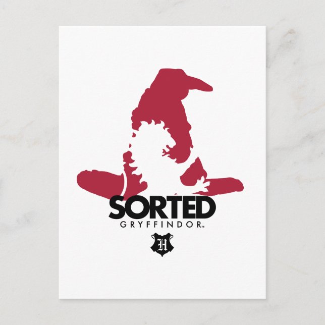 Cartão Postal Harry Potter | Classificado Em Casa GRYFFINDOR™ (Frente)