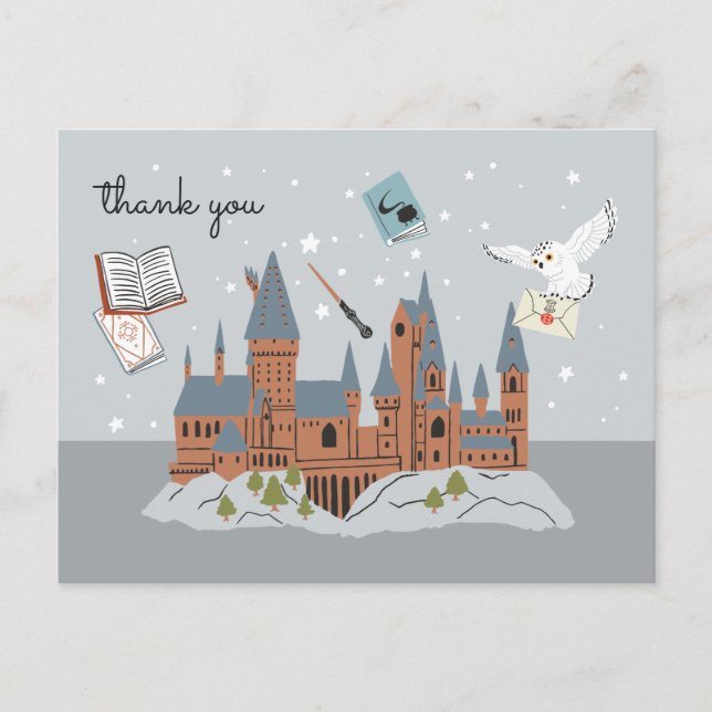 Cartão Postal Harry Potter Hogwarts Castle Baby Shower Thank You (Frente)