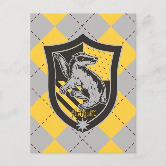 Cartão Postal Harry Potter | Hufflepuff House Pride Crest (Frente)