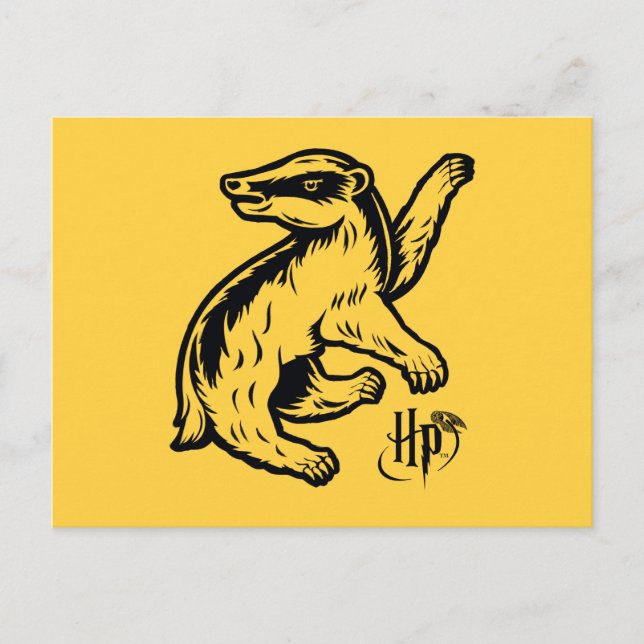 Cartão Postal Harry Potter| Ícone de Badger Hufflepuff (Frente)