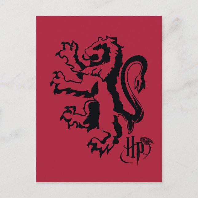 Cartão Postal Harry Potter| Ícone De Leão Gryffindor (Frente)