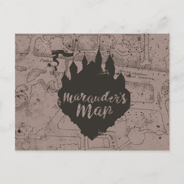 Cartão Postal Harry Potter | Mapa do Malandro do Castelo HOGWART (Frente)