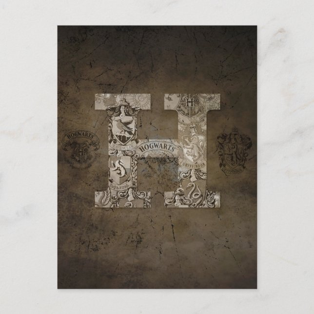 Cartão Postal Harry Potter| Monograma de Hogwarts (Frente)