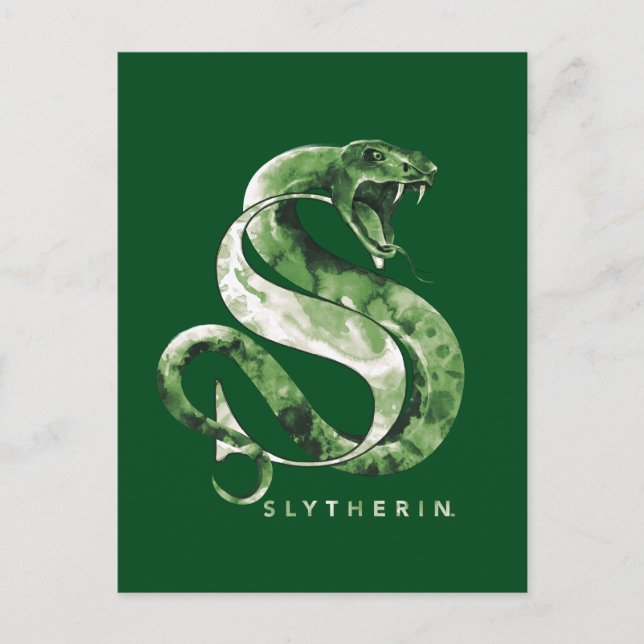 Cartão Postal Harry Potter | SLYTHERIN™ Cobra Aquarela (Frente)