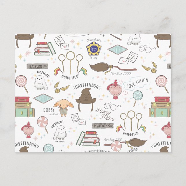 Cartão Postal HARRY POTTER™ Tiny Magic Pattern (Frente)
