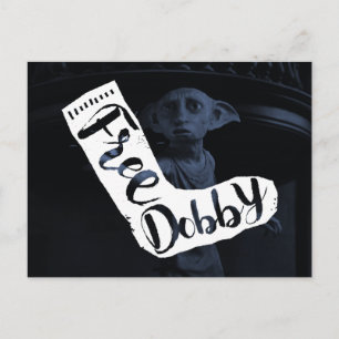Cartão Postal Harry Potter Tipografia Sock "Free Dobby"
