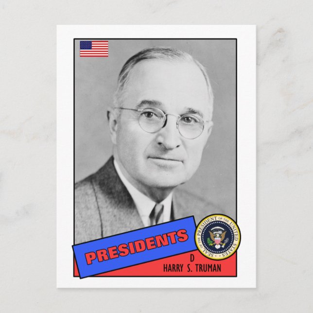 Cartão Postal Harry S. Placa Truman Baseball (Frente)