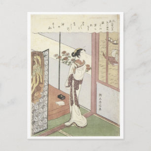 Cartão Postal Harunobu Retornando Velas Em Shinagawa 1764 Art