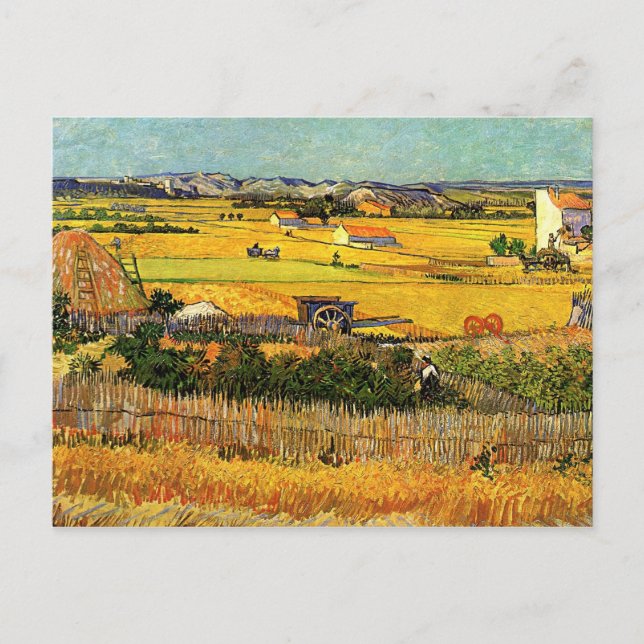 Cartão Postal Harvest at La Crau - van Gogh (Frente)