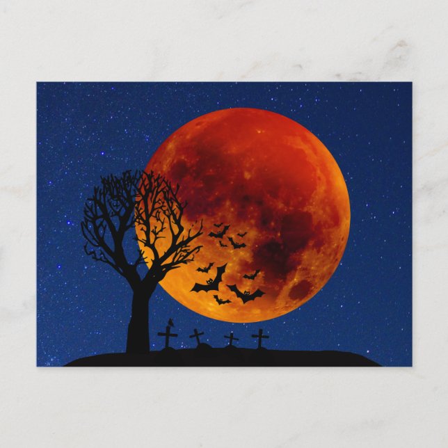 Cartão Postal Harvest Moon Halloween (Frente)