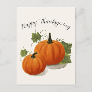 Cartão Postal Harvest Pumpkin Thanksgiving Postcard