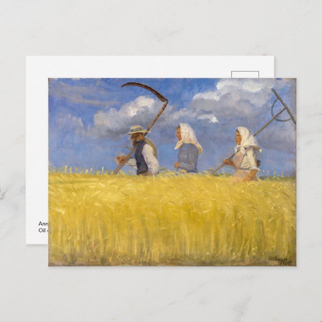 Cartão Postal Harvesters | Anna Ancher | (Frente/Verso)