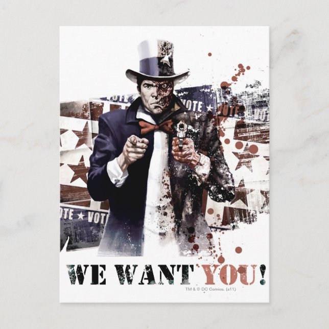 Cartão Postal Harvey Dent - We Want You! (Frente)
