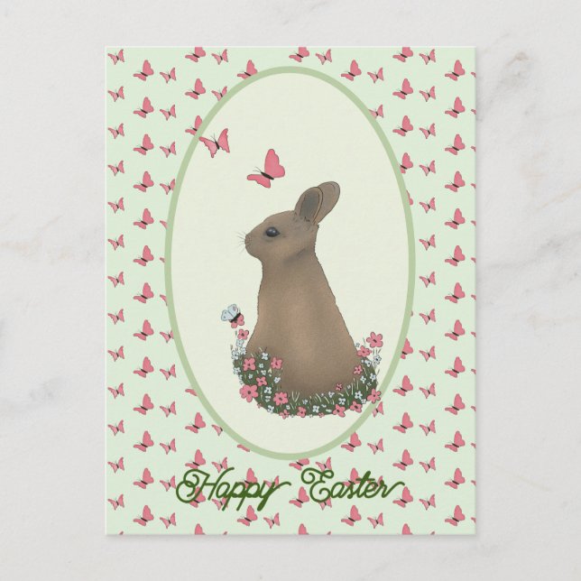 Cartão Postal Hase auf der Wiese Postkarte (Frente)